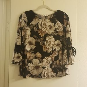 Flowy Floral Velvet Blouse